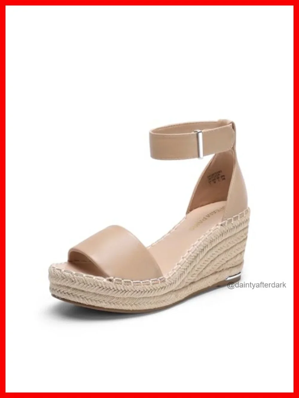 Faux Leather Wedge Platform Sandals Espadrille Summer Ankle Strap